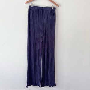 Spring Haze Navy Pull On Plissé Pants Sz M